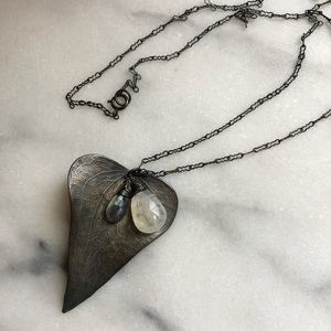 Sterling Silver Necklace w/ Moonstone Labradorite